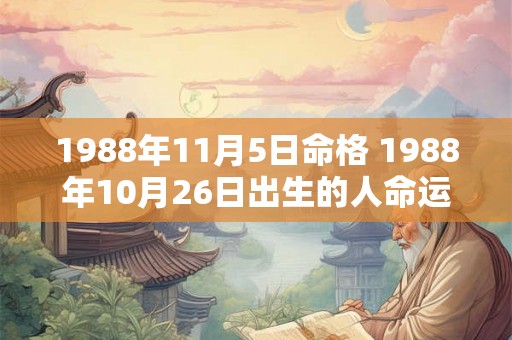 1988年11月5日命格 1988年10月26日出生的人命运 1988年11月5日命格 1988年10月26日出生的人命运
