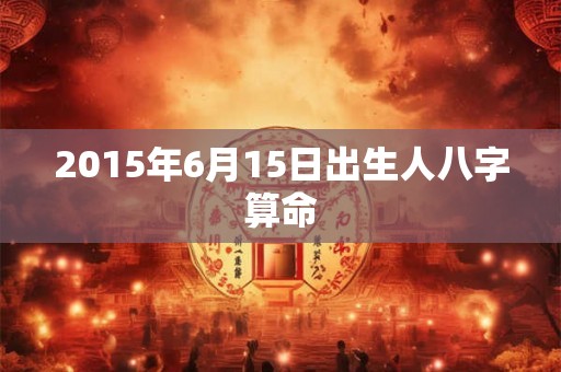 2015年6月15日出生人八字算命 2015年6月15日出生人八字算命