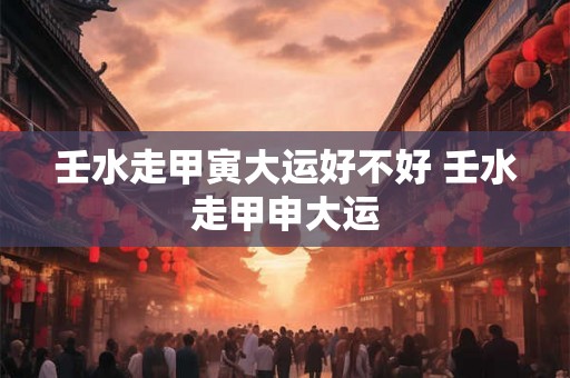 壬水走甲寅大运好不好 壬水走甲申大运