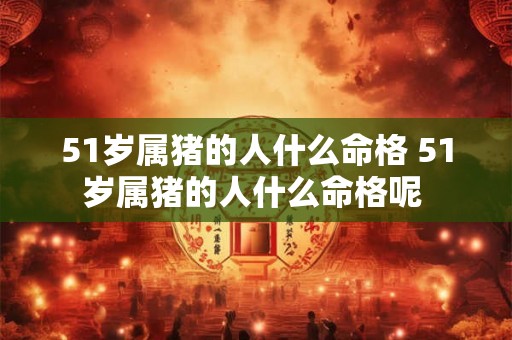 51岁属猪的人什么命格 51岁属猪的人什么命格呢 51岁属猪的人什么命格 51岁属猪的人什么命格呢