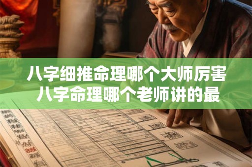 八字细推命理哪个大师厉害 八字命理哪个老师讲的最好