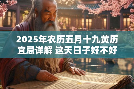 2025年农历五月十九黄历宜忌详解 这天日子好不好 2025年农历五月十九黄历宜忌详解 这天日子好不好