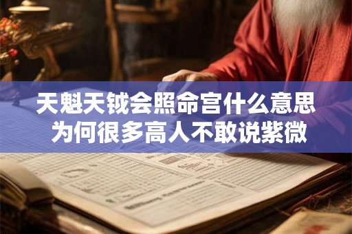 天魁天钺会照命宫什么意思 为何很多高人不敢说紫微星 天魁天钺会照命宫什么意思 为何很多高人不敢说紫微星