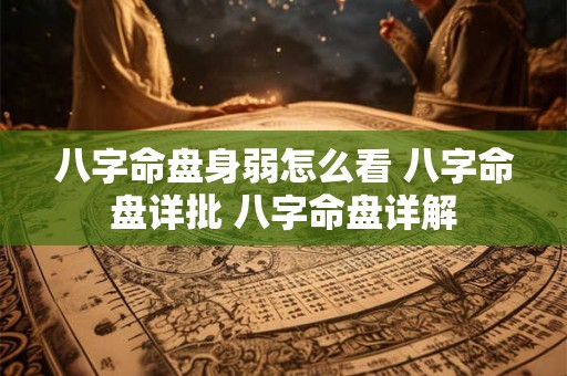 八字命盘身弱怎么看 八字命盘详批 八字命盘详解 八字命盘身弱怎么看 八字命盘详批 八字命盘详解