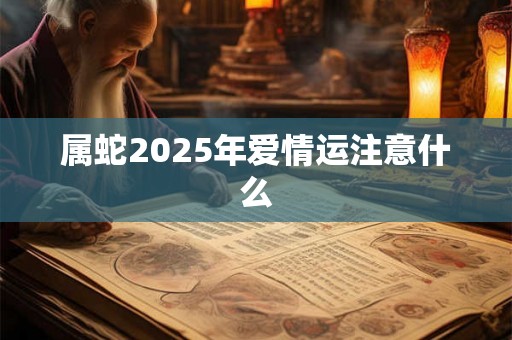 属蛇2025年爱情运注意什么