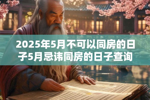 2025年5月不可以同房的日子5月忌讳同房的日子查询 2025年5月不可以同房的日子5月忌讳同房的日子查询