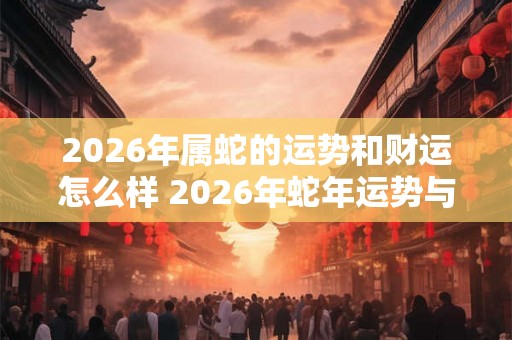2026年属蛇的运势和财运怎么样 2026年蛇年运势与财富如何 2026年属蛇的运势和财运怎么样 2026年蛇年运势与财富如何