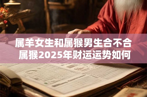 属羊女生和属猴男生合不合 属猴2025年财运运势如何 属羊女生和属猴男生合不合 属猴2025年财运运势如何
