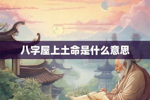 八字屋上土命是什么意思 八字屋上土命是什么意思