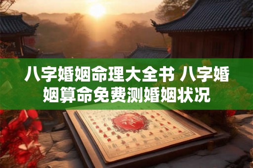 八字婚姻命理大全书 八字婚姻算命免费测婚姻状况 八字婚姻命理大全书 八字婚姻算命免费测婚姻状况