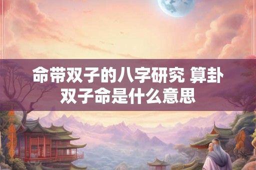 命带双子的八字研究 算卦双子命是什么意思 命带双子的八字研究 算卦双子命是什么意思