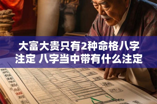 大富大贵只有2种命格八字注定 八字当中带有什么注定大富大贵