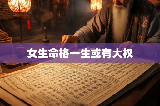女生命格一生或有大权 女生命格一生或有大权