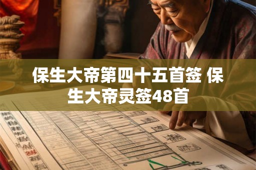 保生大帝第四十五首签 保生大帝灵签48首 保生大帝第四十五首签 保生大帝灵签48首