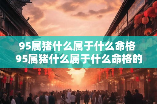 95属猪什么属于什么命格 95属猪什么属于什么命格的人