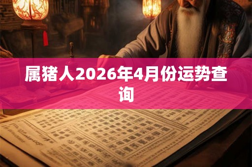 属猪人2026年4月份运势查询