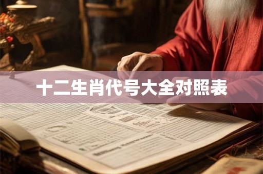 十二生肖代号大全对照表 十二生肖代号大全对照表