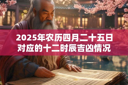 2025年农历四月二十五日对应的十二时辰吉凶情况 2025年农历四月二十五日对应的十二时辰吉凶情况