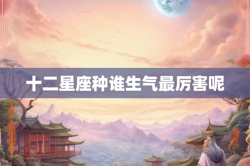 十二星座种谁生气最厉害呢