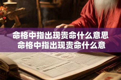 命格中指出现贵命什么意思 命格中指出现贵命什么意思啊 命格中指出现贵命什么意思 命格中指出现贵命什么意思啊
