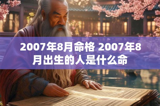 2007年8月命格 2007年8月出生的人是什么命 2007年8月命格 2007年8月出生的人是什么命
