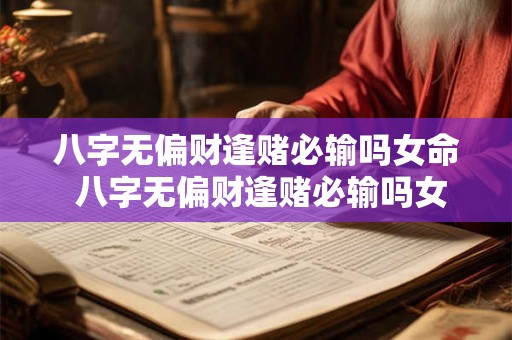 八字无偏财逢赌必输吗女命 八字无偏财逢赌必输吗女命婚姻 八字无偏财逢赌必输吗女命 八字无偏财逢赌必输吗女命婚姻