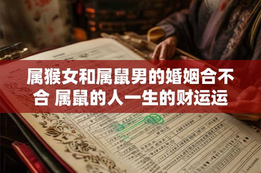 属猴女和属鼠男的婚姻合不合 属鼠的人一生的财运运势如何 属猴女和属鼠男的婚姻合不合 属鼠的人一生的财运运势如何