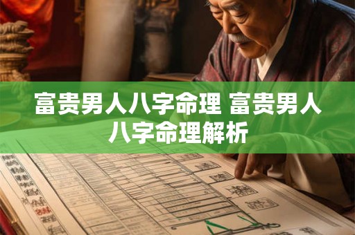 富贵男人八字命理 富贵男人八字命理解析 富贵男人八字命理 富贵男人八字命理解析