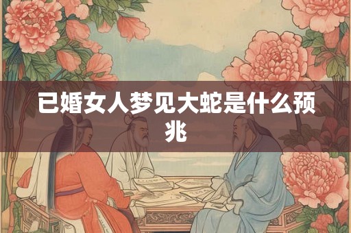 已婚女人梦见大蛇是什么预兆 已婚女人梦见大蛇是什么预兆