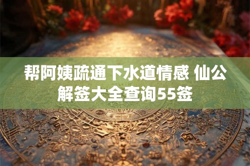 帮阿姨疏通下水道情感 仙公解签大全查询55签