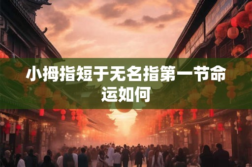 小拇指短于无名指第一节命运如何