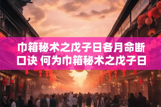 巾箱秘术之戊子日各月命断口诀 何为巾箱秘术之戊子日各月命断口诀 巾箱秘术之戊子日各月命断口诀 何为巾箱秘术之戊子日各月命断口诀