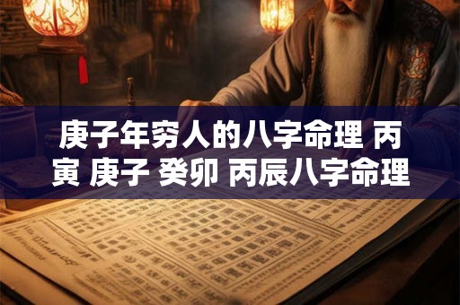 庚子年穷人的八字命理 丙寅 庚子 癸卯 丙辰八字命理 庚子年穷人的八字命理 丙寅 庚子 癸卯 丙辰八字命理