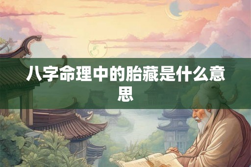 八字命理中的胎藏是什么意思