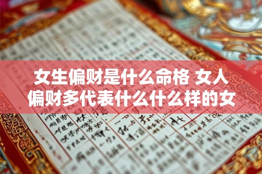 女生偏财是什么命格 女人偏财多代表什么什么样的女人会有偏财运