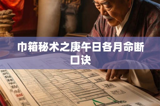 巾箱秘术之庚午日各月命断口诀