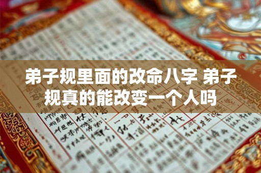 弟子规里面的改命八字 弟子规真的能改变一个人吗 弟子规里面的改命八字 弟子规真的能改变一个人吗