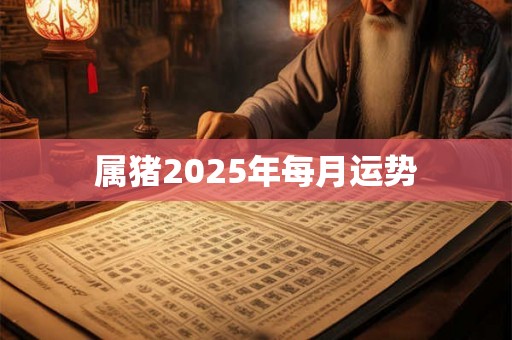 属猪2025年每月运势 属猪2025年每月运势