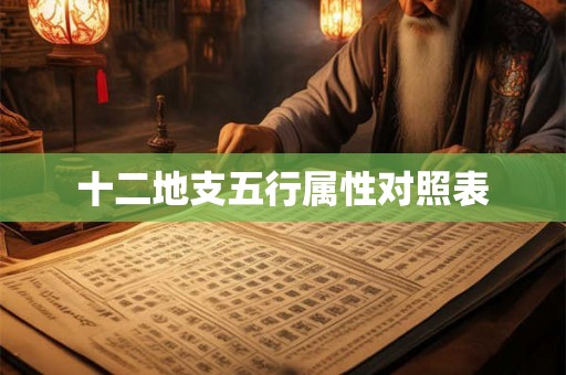 十二地支五行属性对照表 十二地支五行属性对照表