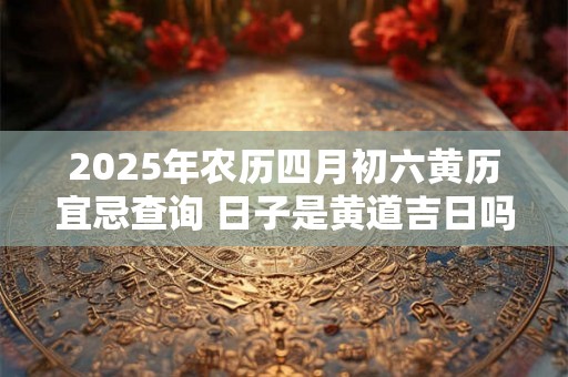 2025年农历四月初六黄历宜忌查询 日子是黄道吉日吗 2025年农历四月初六黄历宜忌查询 日子是黄道吉日吗
