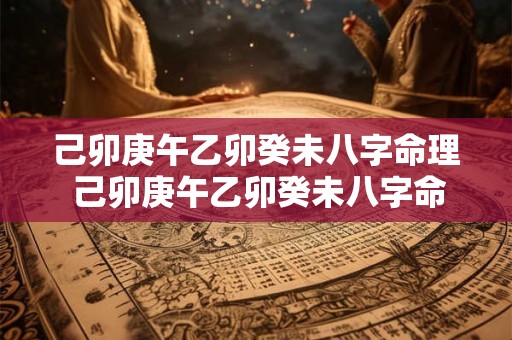 己卯庚午乙卯癸未八字命理 己卯庚午乙卯癸未八字命理解析