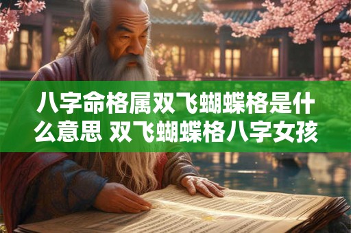 八字命格属双飞蝴蝶格是什么意思 双飞蝴蝶格八字女孩子 金旺缺水 八字命格属双飞蝴蝶格是什么意思 双飞蝴蝶格八字女孩子 金旺缺水