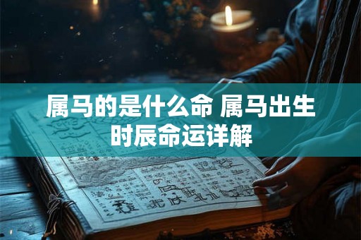属马的是什么命 属马出生时辰命运详解