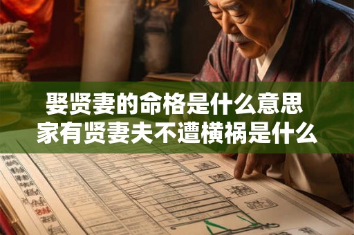 娶贤妻的命格是什么意思 家有贤妻夫不遭横祸是什么意思