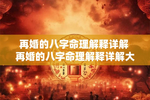 再婚的八字命理解释详解 再婚的八字命理解释详解大全 再婚的八字命理解释详解 再婚的八字命理解释详解大全