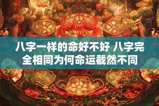 八字一样的命好不好 八字完全相同为何命运截然不同