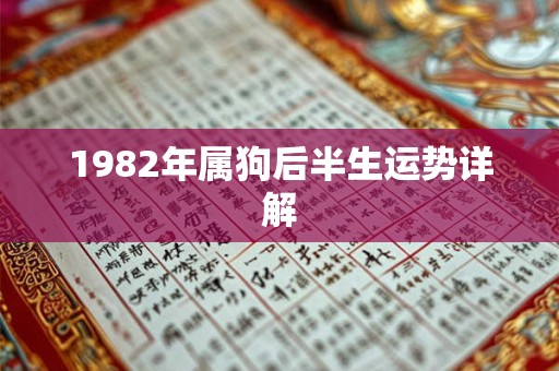 1982年属狗后半生运势详解