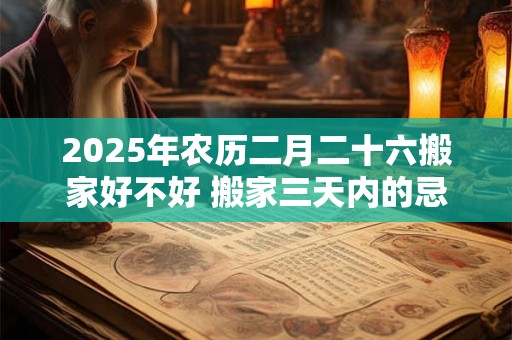 2025年农历二月二十六搬家好不好 搬家三天内的忌讳 2025年农历二月二十六搬家好不好 搬家三天内的忌讳