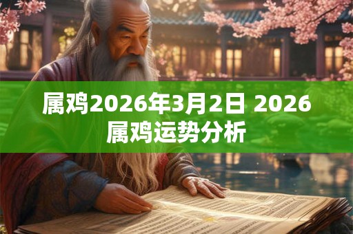属鸡2026年3月2日 2026属鸡运势分析