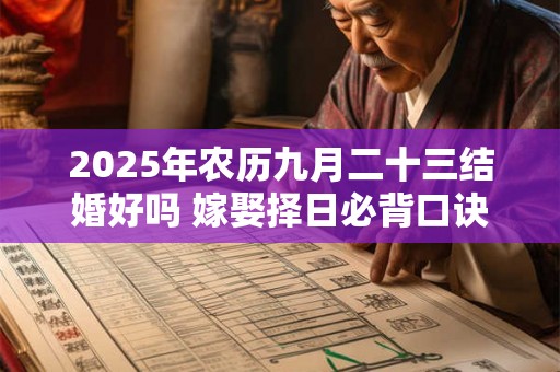 2025年农历九月二十三结婚好吗 嫁娶择日必背口诀 2025年农历九月二十三结婚好吗 嫁娶择日必背口诀